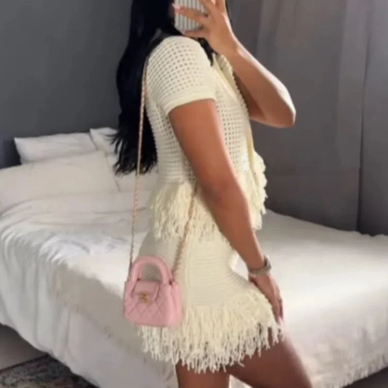 Tassel Muse Cardigan Skirt Sets