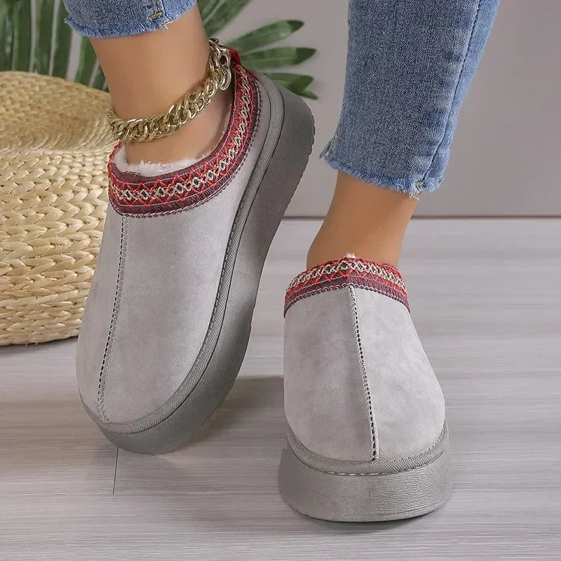Ankle Flats Platform Stylish Plush Warm Snow Boot