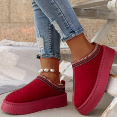Ankle Flats Platform Stylish Plush Warm Snow Boot