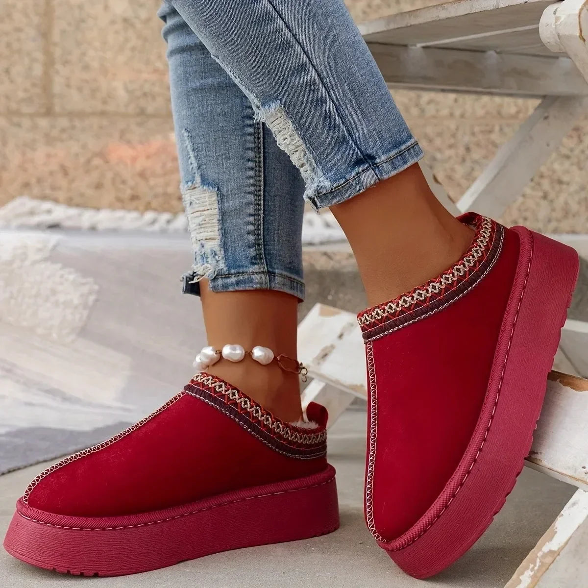 New Ankle Flats Platform Snow Boots
