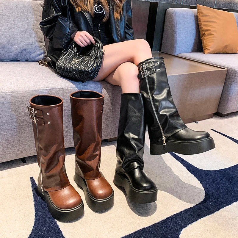 Comfortable Chic Pointed Toe Knee High Boots