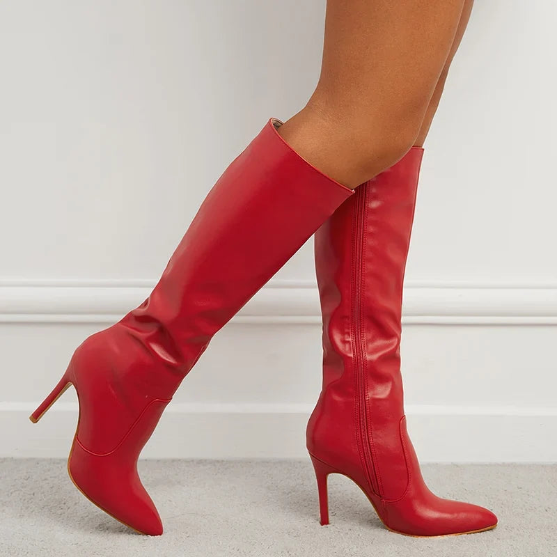 Comfortable Chic Pointed Toe Knee High Boots