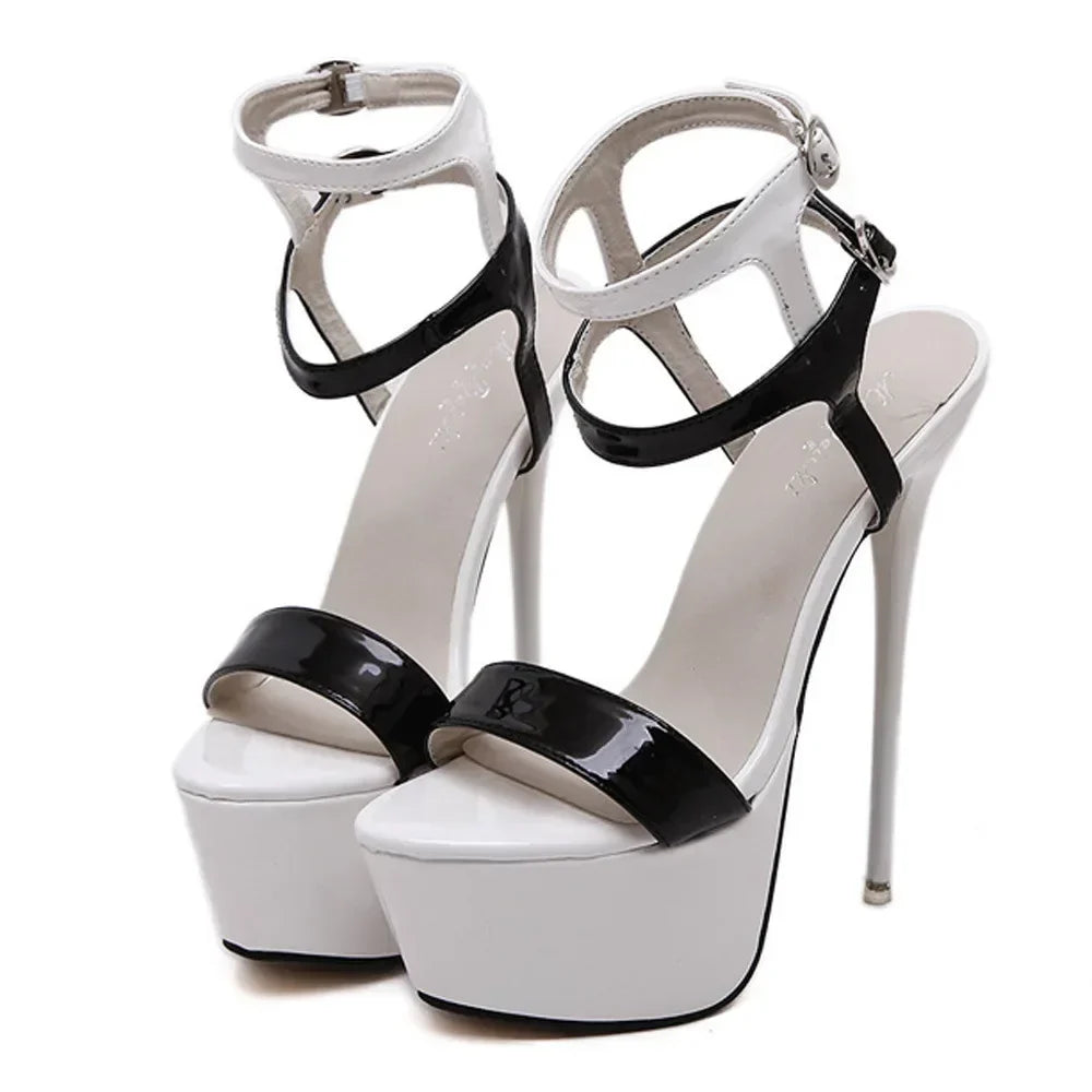 6cm Platform Patent Leather Peep Toe Party High Heel