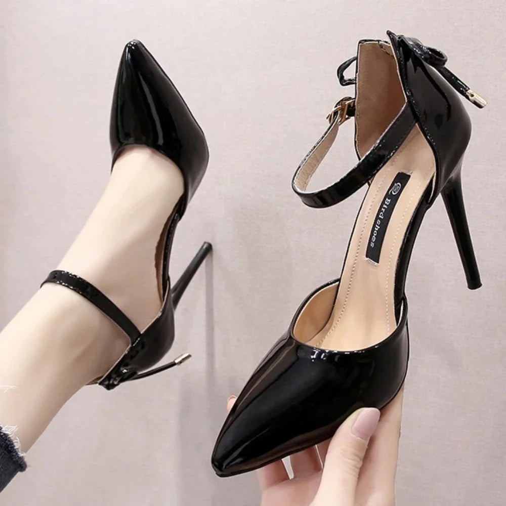 Pointed Toe Black Wedding Nude Bridal High Heel