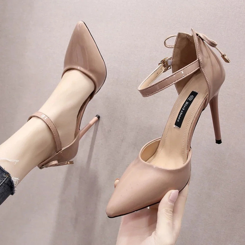 Pointed Toe Black Wedding Nude Bridal High Heel