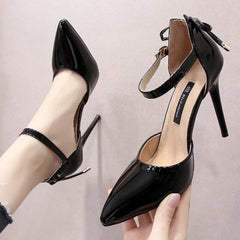 Pointed Toe Black Wedding Nude Bridal High Heel