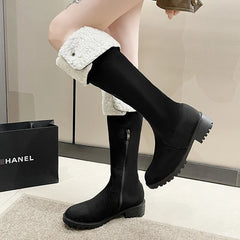 Rivet Pointed Toe Stylish Knee High Boots
