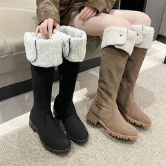 Rivet Pointed Toe Stylish Knee High Boots