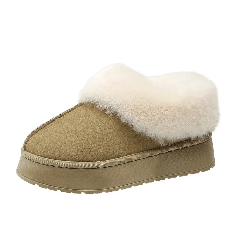 New Warm Boots Flats Shoes Short Plush Fur Ankle Snow Boots
