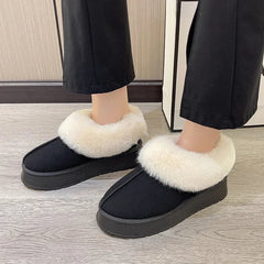 New Warm Boots Flats Shoes Short Plush Fur Ankle Snow Boots