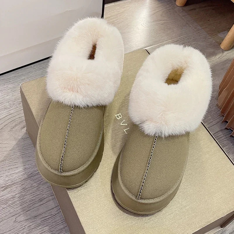New Warm Boots Flats Shoes Short Plush Fur Ankle Snow Boots