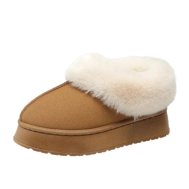New Warm Boots Flats Shoes Short Plush Fur Ankle Snow Boots