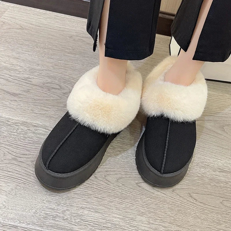 New Warm Boots Flats Shoes Short Plush Fur Ankle Snow Boots