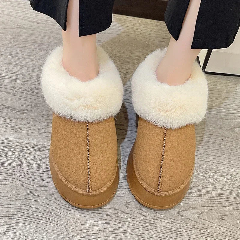 New Warm Boots Flats Shoes Short Plush Fur Ankle Snow Boots