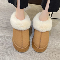 New Warm Boots Flats Shoes Short Plush Fur Ankle Snow Boots