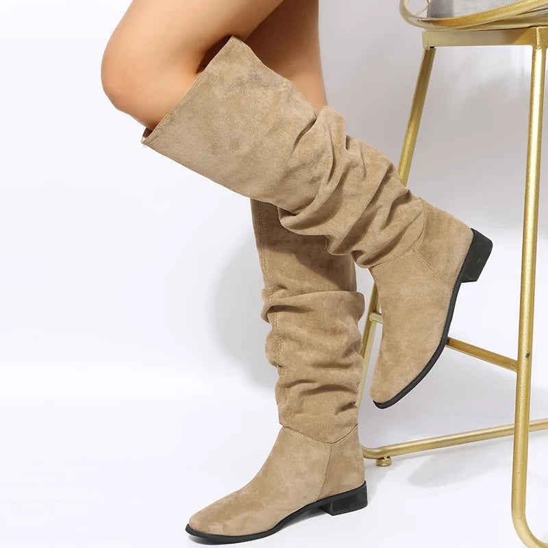 Chic Pointed Toe Knee High Boots