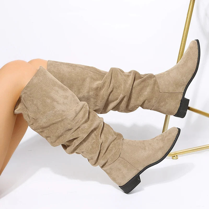 Chic Pointed Toe Knee High Boots