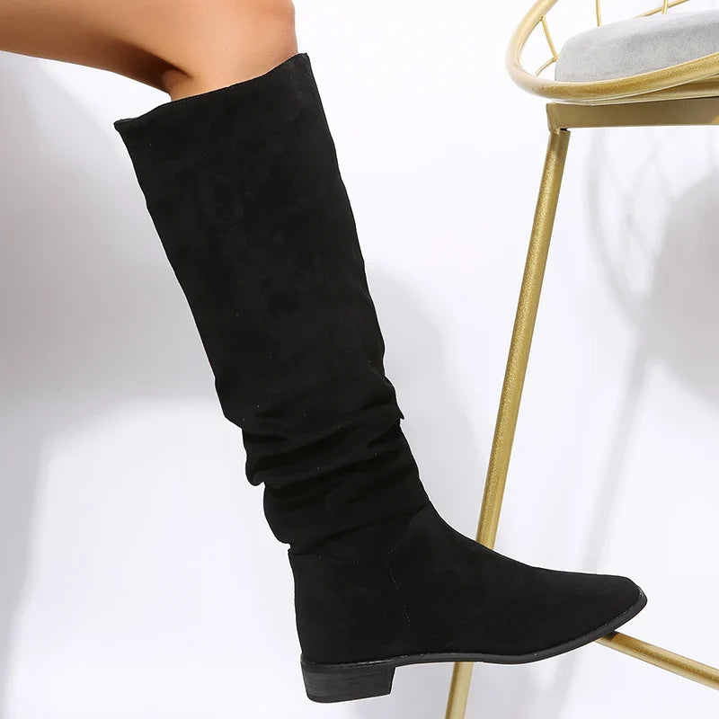 Chic Pointed Toe Knee High Boots