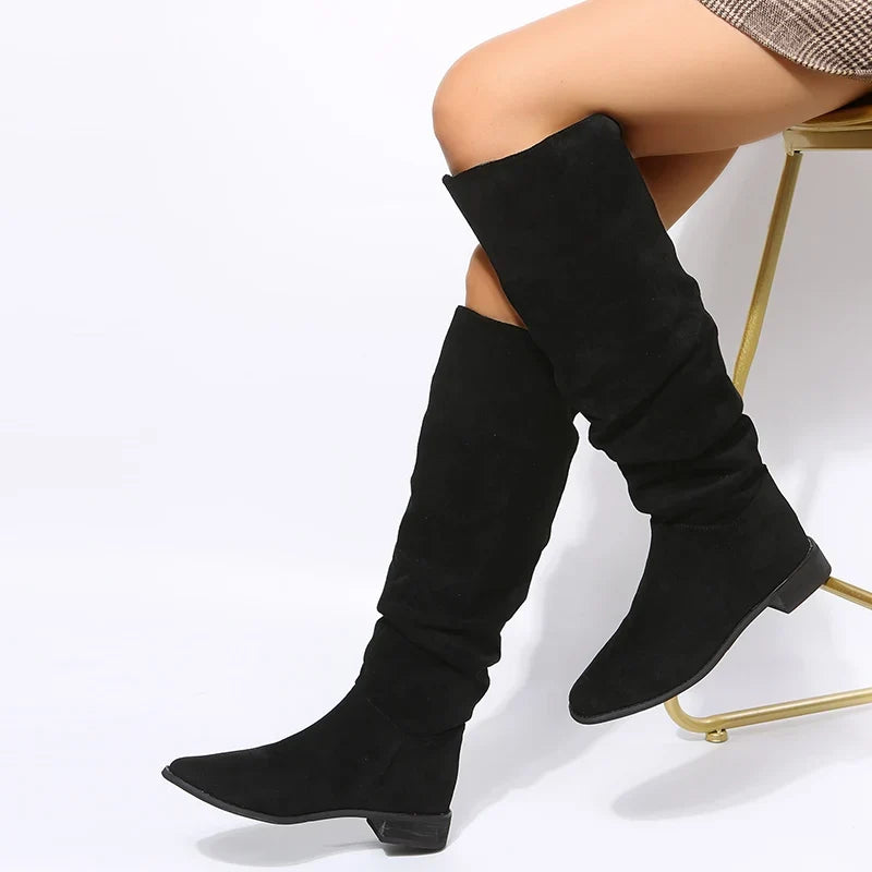 Chic Pointed Toe Knee High Boots