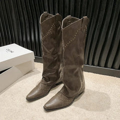 Pointed Toe Knee High Boots