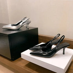 Simple Solid Color Feminine Pointed Dress Party High Heel