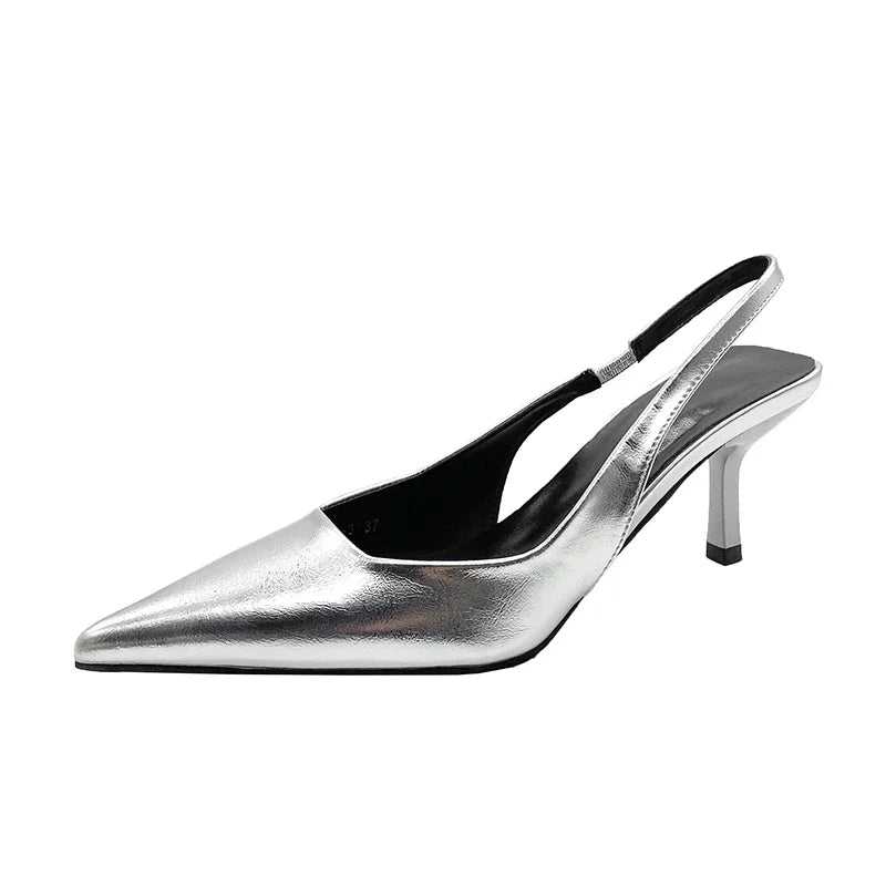 Simple Solid Color Feminine Pointed Dress Party High Heel