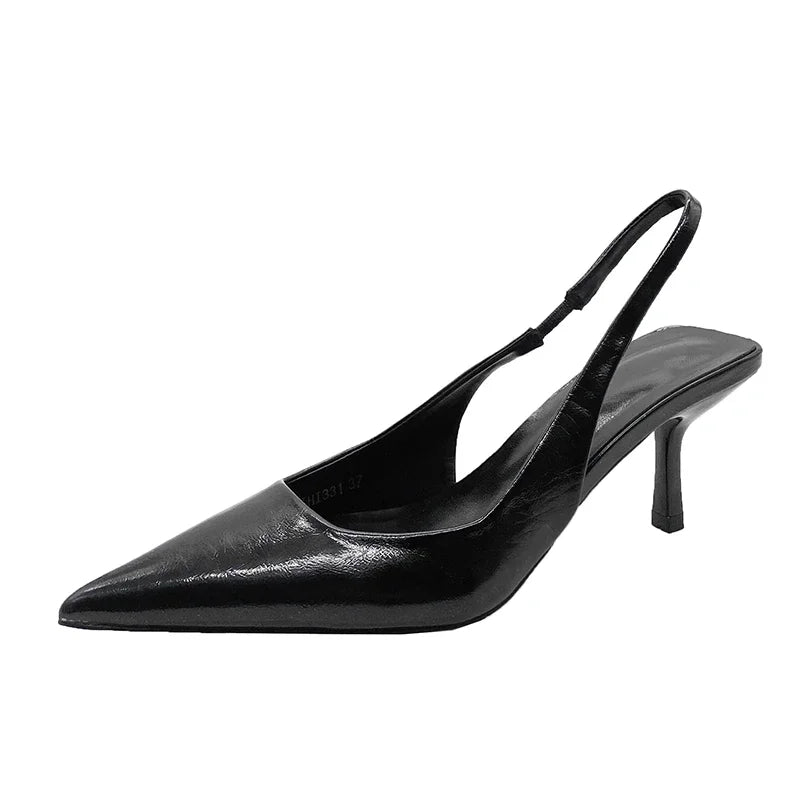 Simple Solid Color Feminine Pointed Dress Party High Heel