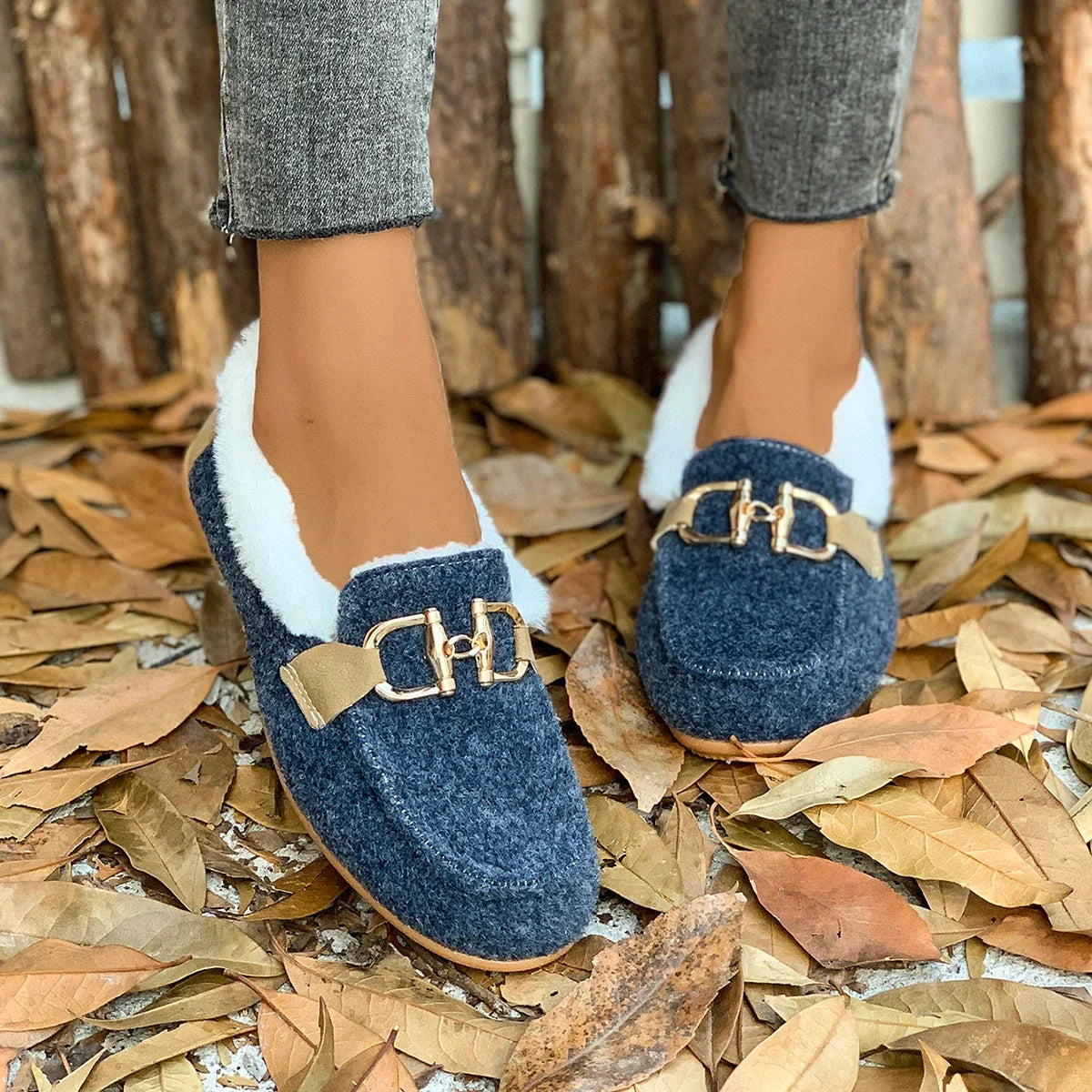 New Snow Flats Boots Warm Plush Outdoor Boots Casual Flats Shoes Flat Comfortable Shoes