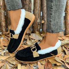 New Snow Flats Boots Warm Plush Outdoor Boots Casual Flats Shoes Flat Comfortable Shoes