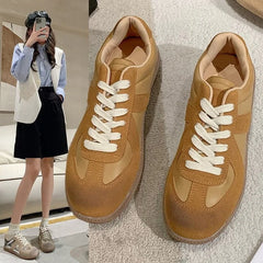 Outdoor Jogging Sneakers Suede Leather Patchwork Running High Quality Lace Up Leisure Skateboard