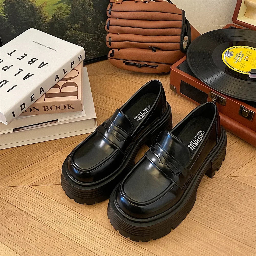 Height Increasing Comfortable Designer Moccasins Black Casual Loafers