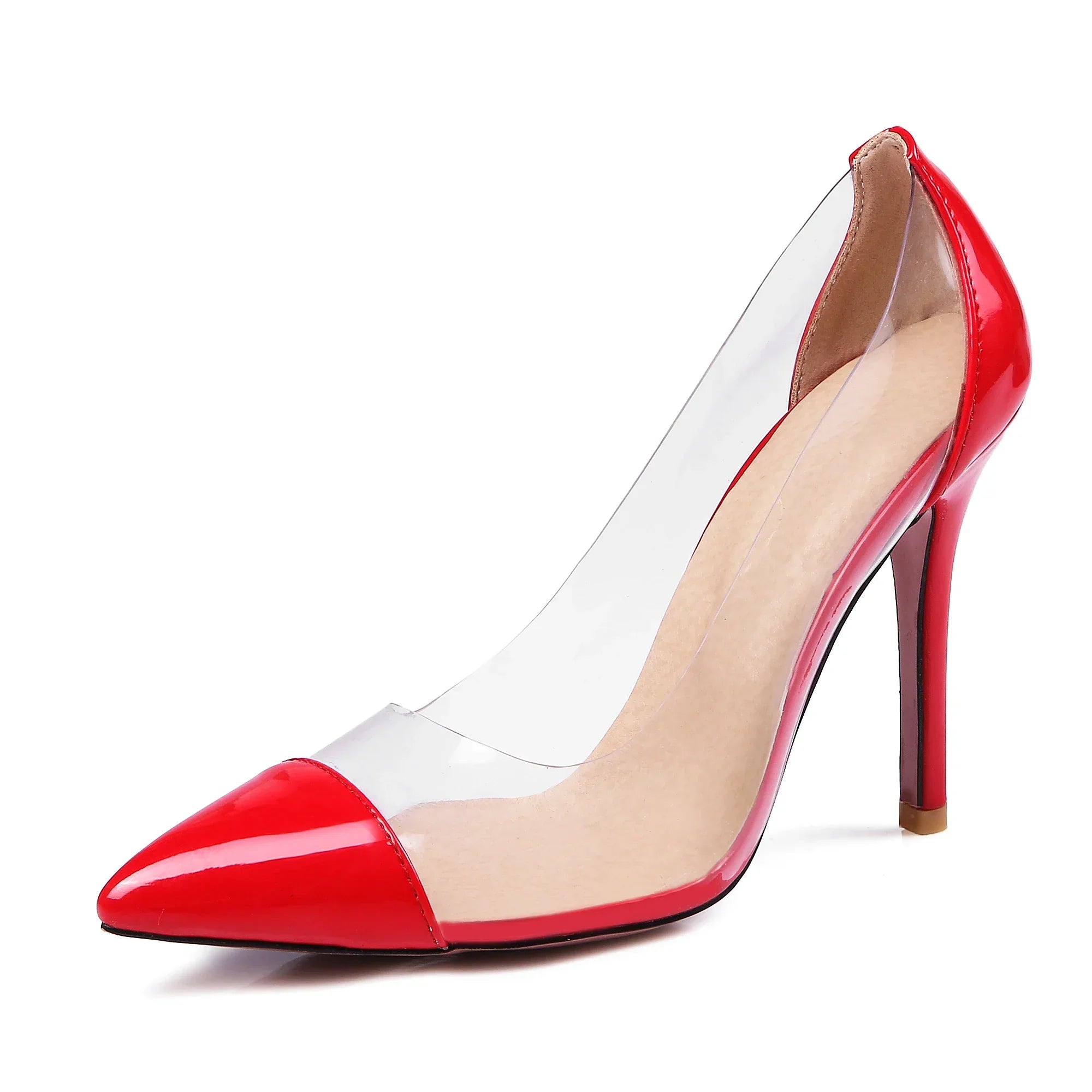 Patent Leather Transparent Versatile Elegant Single High Heel
