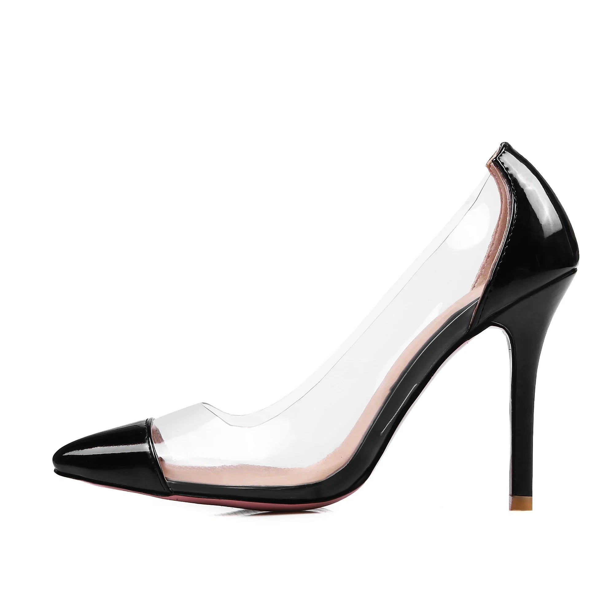 Patent Leather Transparent Versatile Elegant Single High Heel
