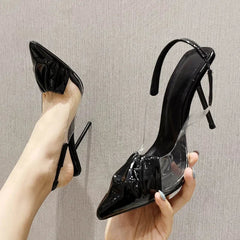 Beautiful 16CM Thin High Heel Peep Toe PVC Transparent Party Wedding High Heel