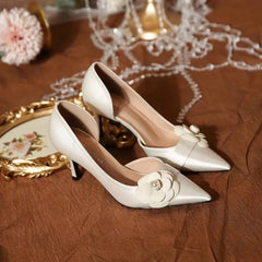 Pointed Solid Color Slingback Slip on Shoes Low Heel Pumps