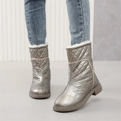 Flat Warm Plush Velvet Cotton Short Snow Boot