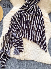 Zebra Print Mesh Dress