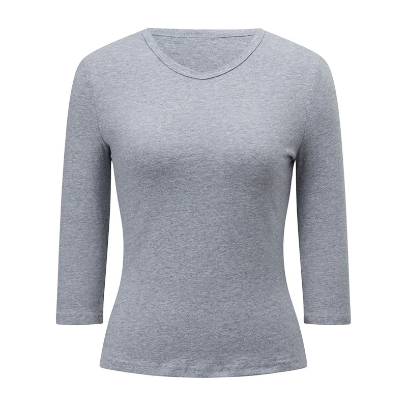 3/4 Sleeve Crew Neck Crop Top