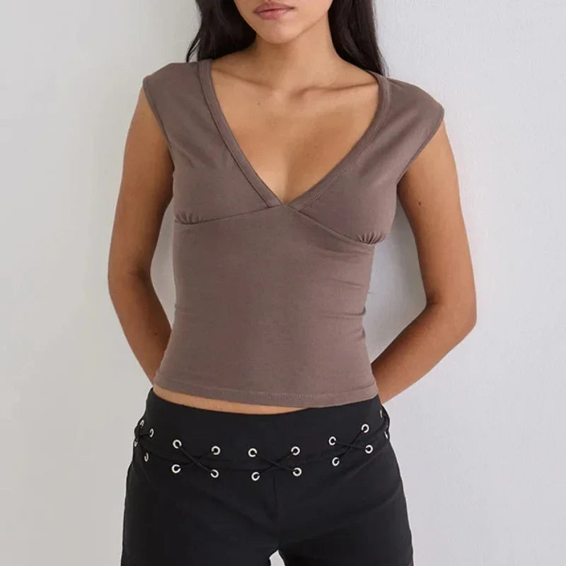 Deep V Neck Tops