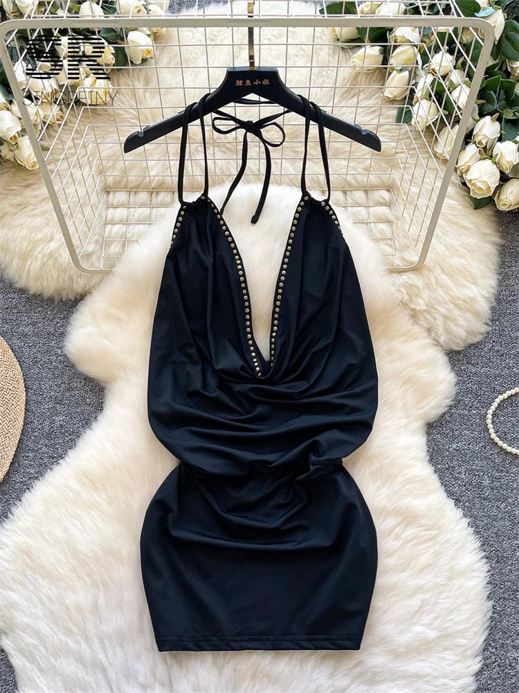 Sexy Rivet Mini Dress