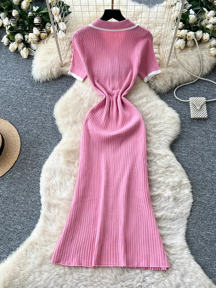 Knitting A-line Workwear Dress