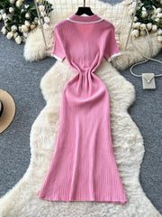 Knitting A-line Workwear Dress