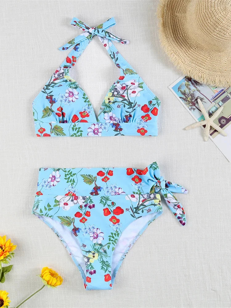Vintage High Waist Bikini Set