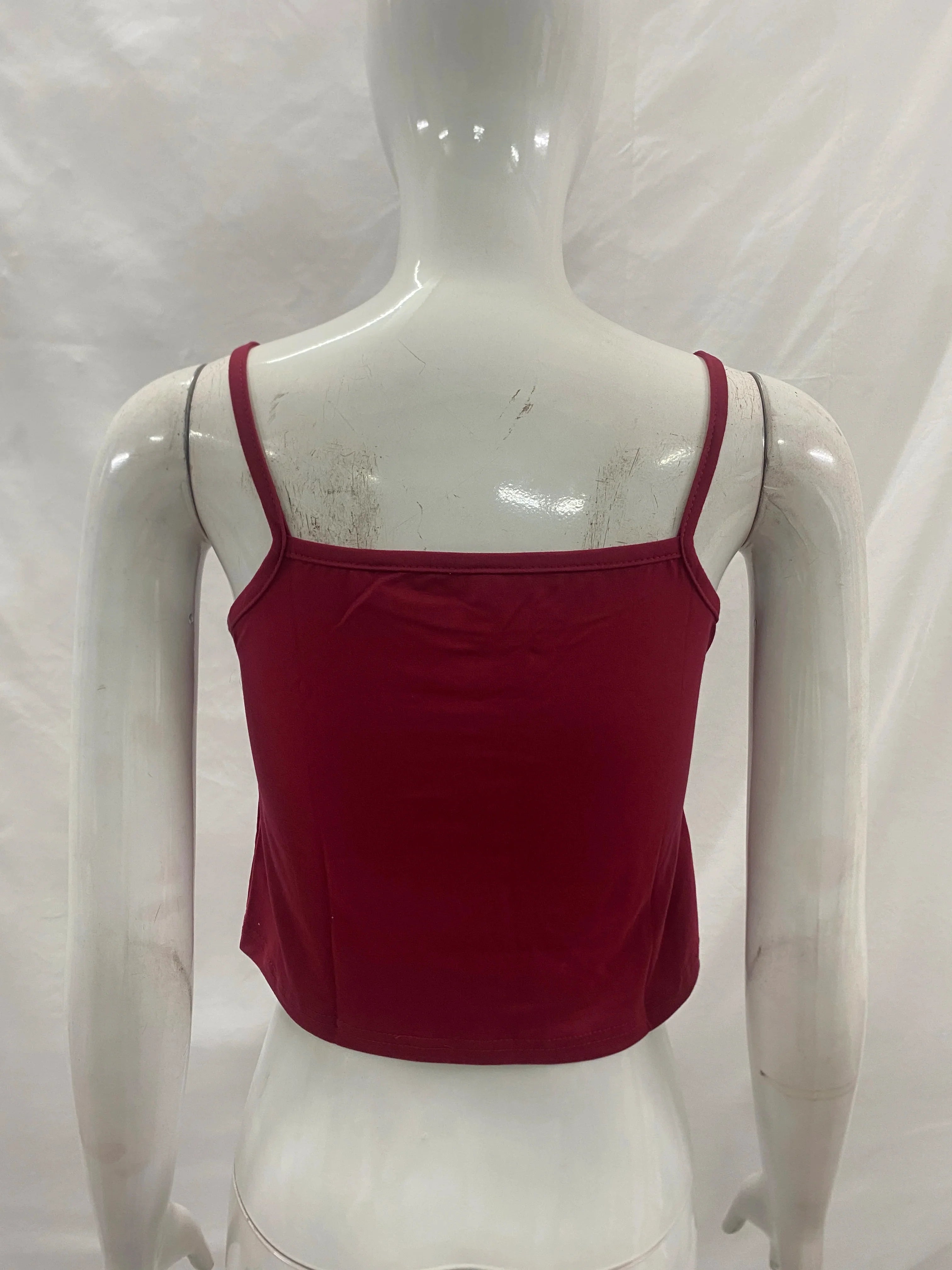 Spaghetti Strap Square Neck Cropped Camisole Front Bow Letter Print Slim Y2K Vest