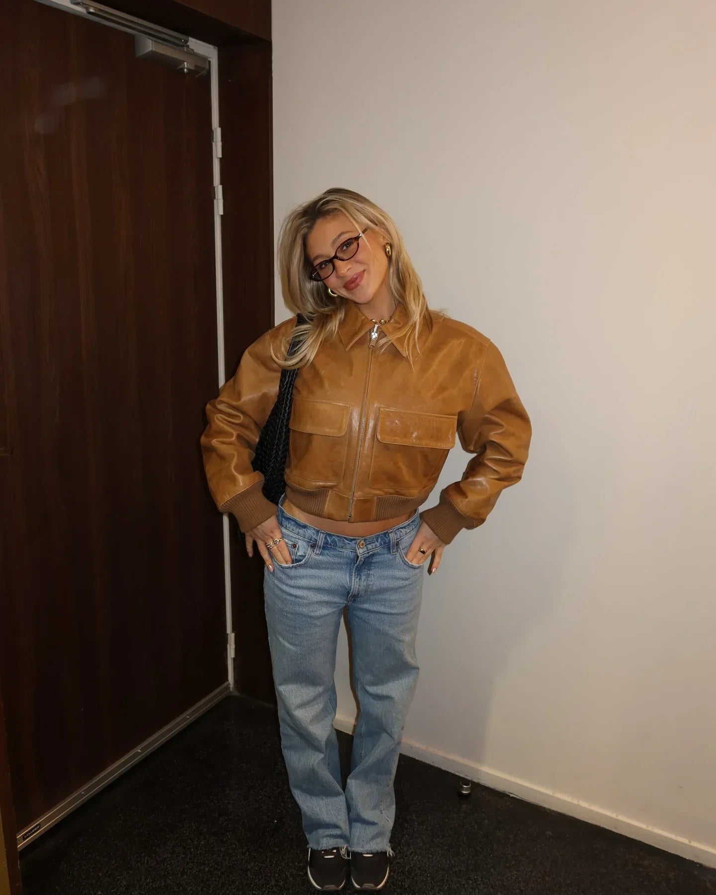Lady Vintage Brown Faux Leather Crop Jacket
