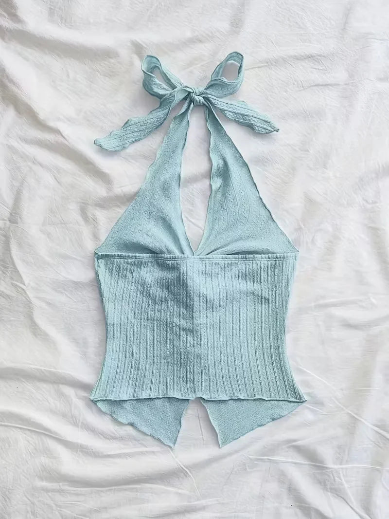 Suspender Twisted Backless Top