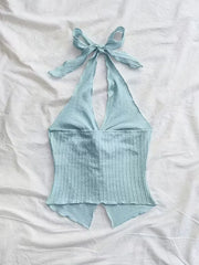 Suspender Twisted Backless Top