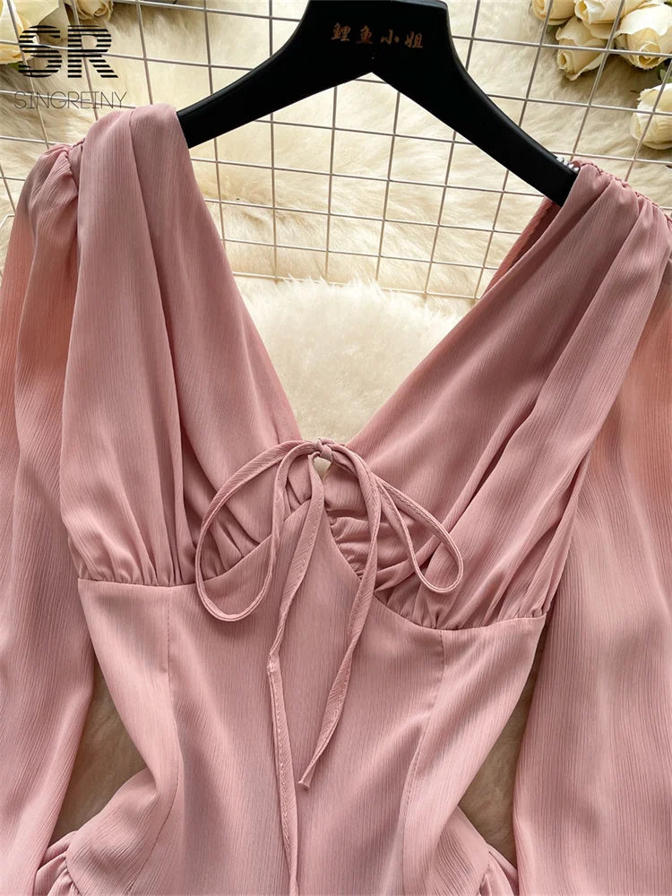 Sweet Puff Sleeve Dress