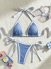 Splicing Wrinkled Pleated Bikini