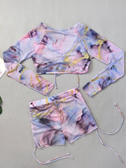 Sexy Purple Marble Print Bikini